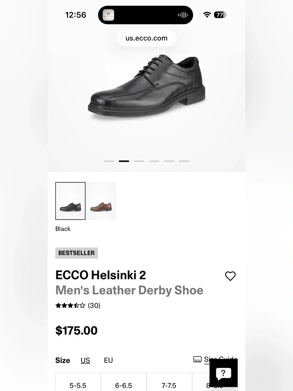 NIB Ecco Helsinki 2 Black Men's Oxford Dress Shoes Size 43 (US 9-9.5)
